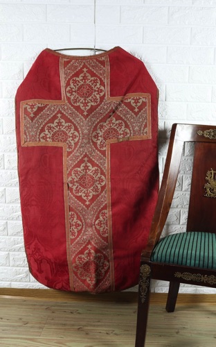 Kasel antik Umhang Kreuz Geistlicher