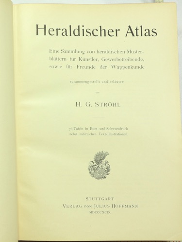 Heraldischer Atlas antik 1899 Ströhl Ex Libris Grunelius