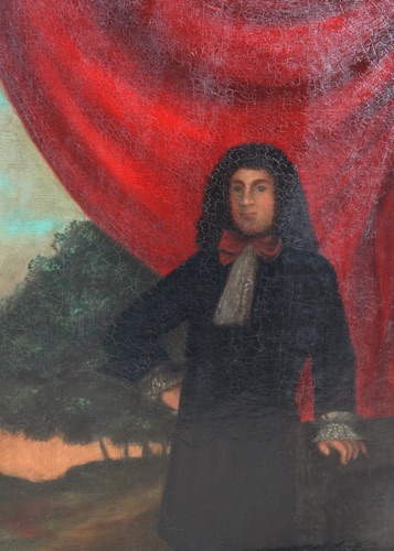 AE 1709 Ölgemälde antik Portrait Edelmann
