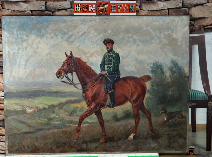 Alfred Stöcke Ölgemälde antik 1917 Prinz Kronprinz Wilhelm von Preußen zu Pferd