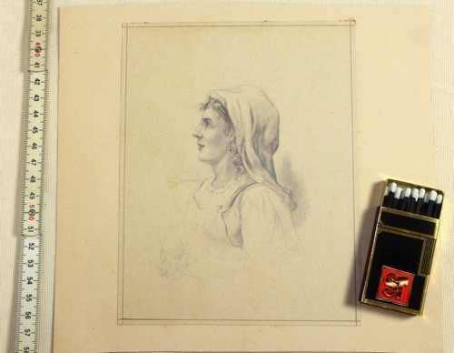 Anna Maria Elisabeth Jerichau Baumann Zeichnung Portrait Frau Italienerin