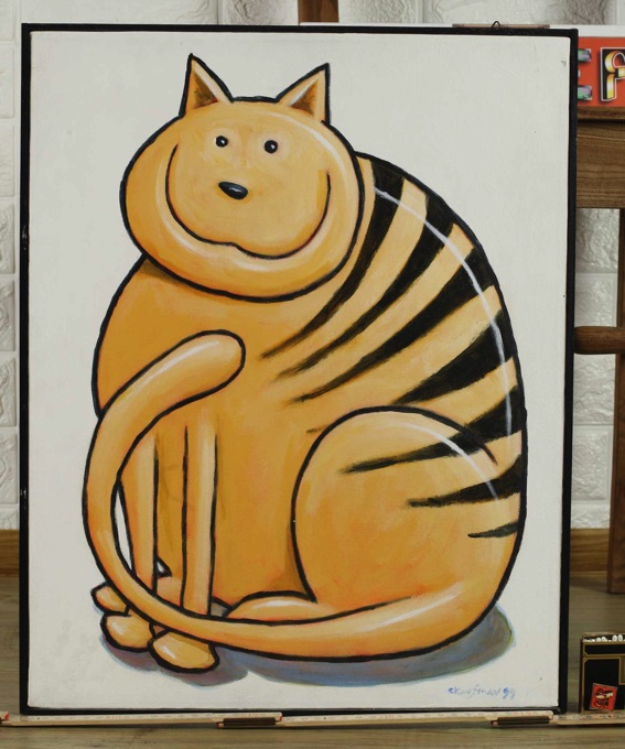 Charles Kaufman Gemälde yellow cat 1999