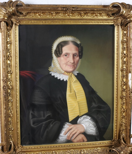 Ernst Cramer Pastell Gemälde Portrait Witwe Saunow