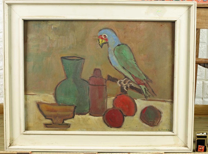 Ernst Pader Ölgemälde Papagei Vogel Paperl 4