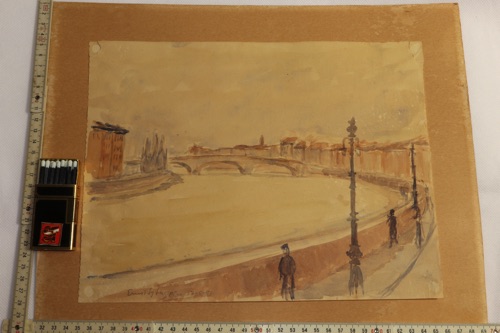 Ernst Syberg Aquarell Pisa Promenade 1951