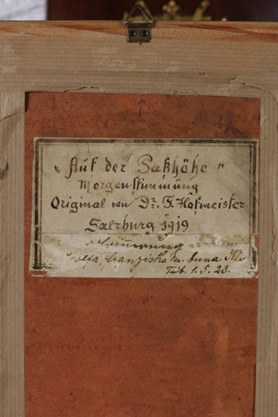 F. Dr. Hofmeister Ölgemälde antik Bergkreuz Salzburg Materl Paßhöhe