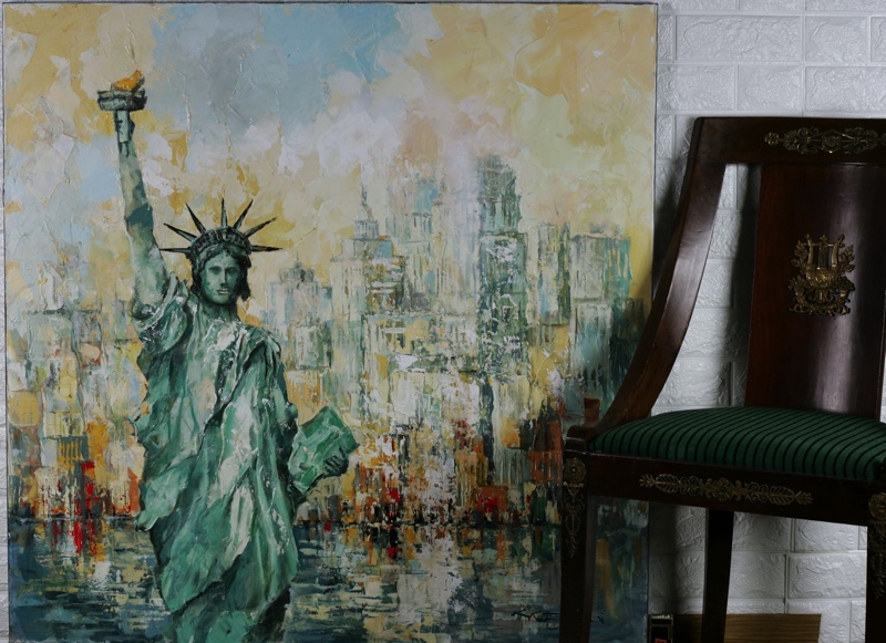 Frank Getty Ölgemälde New York painting Liberty Freiheitstatue