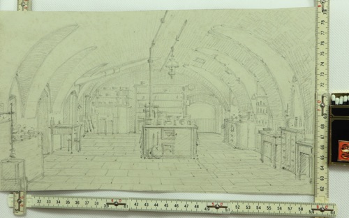 Gustav Friedrich von Hetsch Zeichnung antik Kücheninterieur Küche Interieur