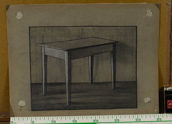 unleserlich signiert Johannes ... Zeichnung von 1910 Entwurf Tisch Bauhaus