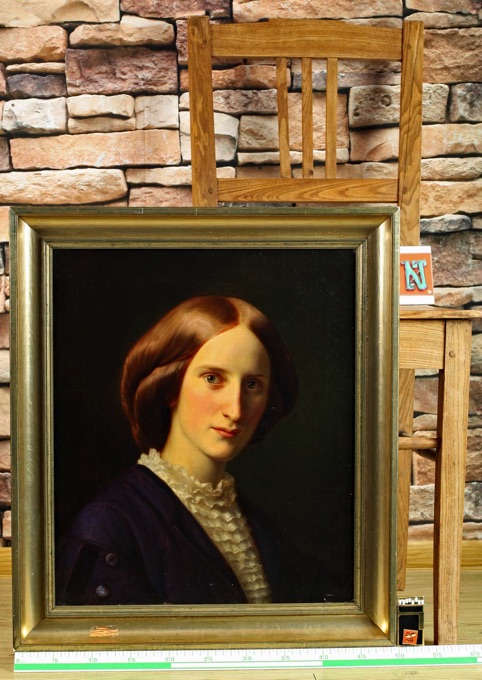 Karl Ludwig Adolf Ehrhardt 1813-1899 Ölgemälde von 1862 Portrait Frau Plüddemann