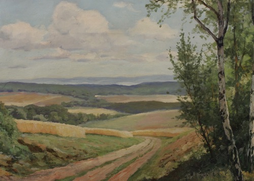 Krüger Ölgemälde älter Eifel Landschaft