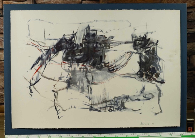 Kurt Steinel 1929-2005 Aquarell von 1990  abstrakte Komposition 82x59cm Sammlung