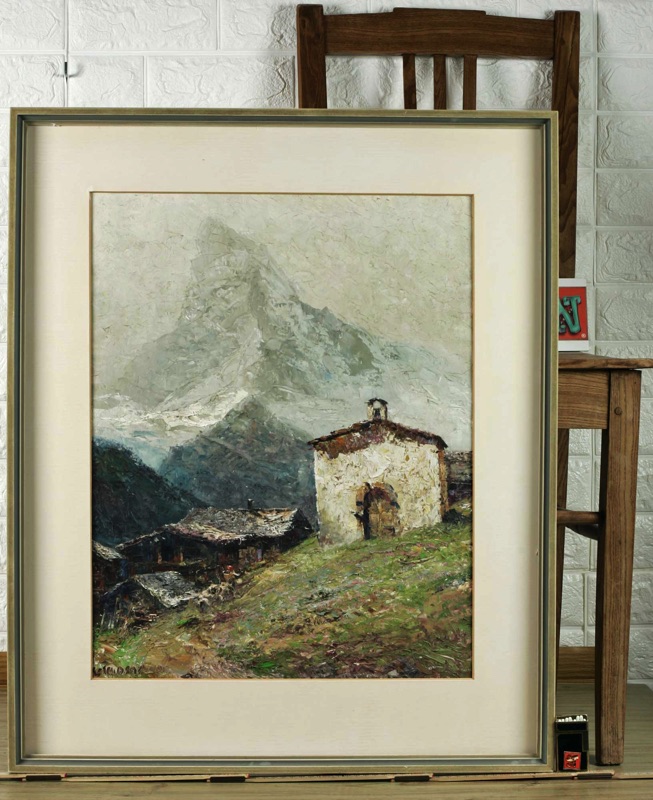 Ludwig Gschossmann Ölgemälde Matterhorn Kapelle Findeln Jakobus