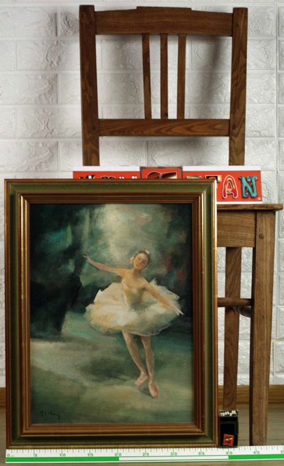 Marie Miloslava Vrbova-Stefkova 1909-1991 Ölgemälde älter Ballerina Ballet Tanz