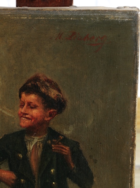 Max Lieberg Ölgemälde antik junger Raucher