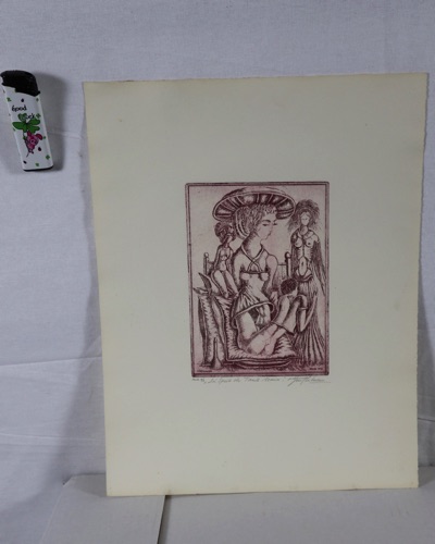 Otfried Helmut Culmann Lithografie Probe a 2 die Spiele der Tante Asana