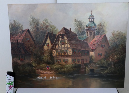 Otto Franke Ölgemälde Dorf Enten Hünfeld