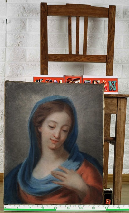 Pastell Malerei antik Maria Madonna Mater Dolorosa