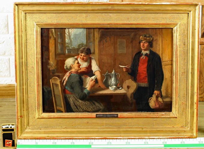 Reinhard Sebastian Zimmermann 1815-1893 Ölgemälde antik Genre Interieur Personen