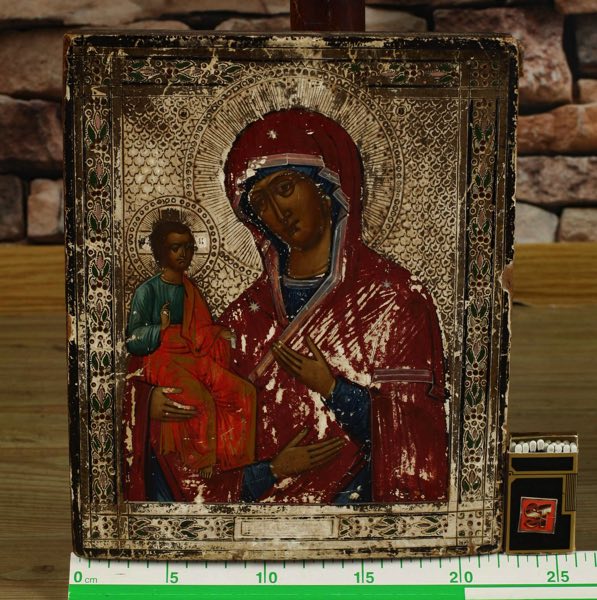 antike Ikone dreihändige Mutter Gottes Russland Tricheirousa Jesus Gottesmutter