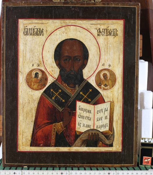 old russian icon holy saint Nicholas