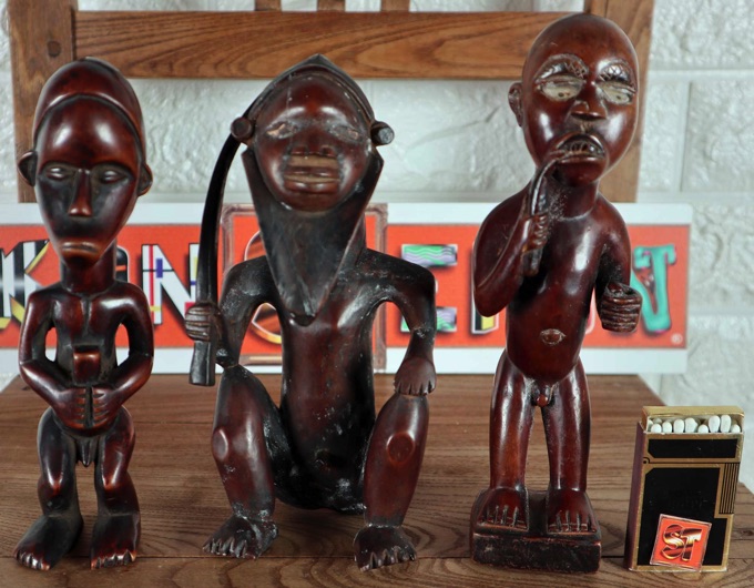 Afrika 3 Figuren Holz Kongo Kamerun