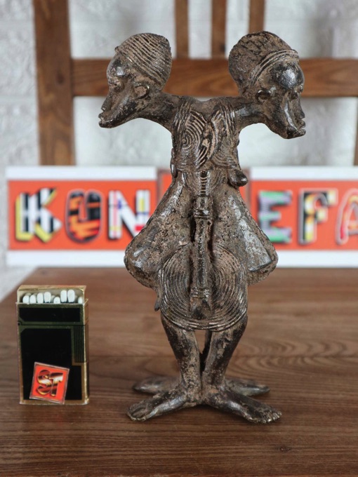 Afrika Bronze Figur Doppelköpfiger Vere