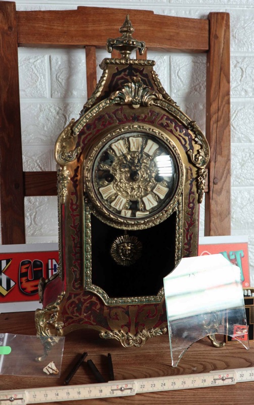 Pendule Uhr antik Schildpatt Boulle